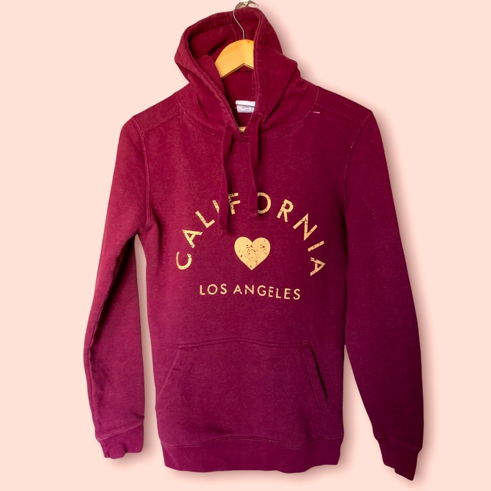 Burgundy California Los Angeles Cozy and Soft Hoodie Woman’s Size Medium